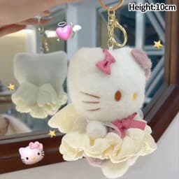 # Sanrio Hello Kitty Peripheral Doll Keychain Cute Fashion Sunglasses Kt Cat Keyring Backpack Plush Toy key chain Birthday Gifts