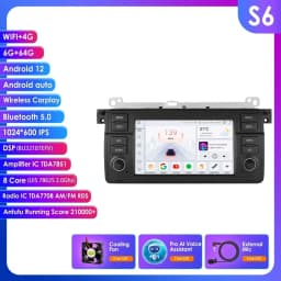 8+128G AI Voice Car Android Auto Radio for BMW E46 M3 318 320 325 330 335 Carplay 4G LTE Multimedia Player GPS Autoradio RDS SWC