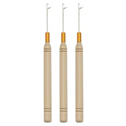 1/3/6/12PCS Hook Needle Tools Wooden Handle Hook Needle Lace Wig Making Knitting Micro Rings Loop Hair Extension Weaving