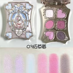 Flower Knows Strawberry Cupid Collection Make-up Palette 14g Pink Blush Highlighter Flower Know Glitter Eyeshadow Palette