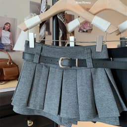 Spring American Style Skirt Women's Anti-Light A-Line Half-length Bicolor Pleated Short Skirt Commuter High Waist Polyes...
