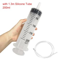 150ml-500ml Large Capacity Syringe Syringes Reusable Pump Measuring 1.3m Tube Feeding Ink Big Syringe Hydroponics Nutrient