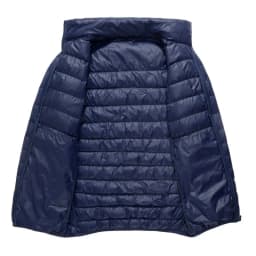 Schinteon Men Ultralight White Duck Down Jacket Thin Stand Collar Solid Color Simple Autumn Outwear