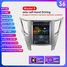 9.7inch 2 DIN Android 13 Car Radio for Subaru Outback Impreza Legacy 2009-2014 Multimedia Stereo Vertical Screen Carplay 360Cam