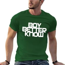 Boy Better Know Chest Placement White T-Shirt, Custom Design Your Own Oversized Graphic Tee, Men's Blouse T-Shirts Pack