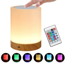 HPH RGB LED Light Party Wireless Ambient Table Lamp Remote Control Bedside Lamp for Bedroom Decoration Christmas Gift Mood Light