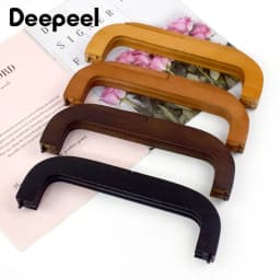 Deepeel 25*8.5cm Square Wooden Bag Handle Kiss Clasp Handbag Purse Frame Closure DIY Handmade Wallet Sewing Brackets Supply