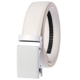 CETIRI 130cm 140cm 150cm 160cm Plus Size Long Belt White Men Belt Alloy Automatic Buckle Real Leather Belts Luxury Brand