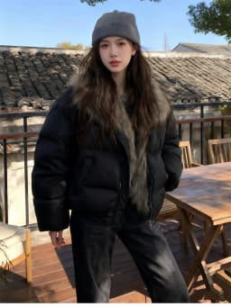 ZAROY Women's Winter Jacket Luxury Fox Fur Collar Puffy Thicken Warm Cotton Short Coat High Street Fashion Outwear Parkas куртка