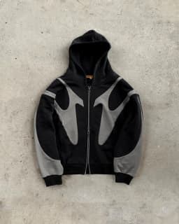 Y2k Vintage Gothic Geometric Pattern Patchwork Zipper Hoodie Men Casual Sportswear Retro Oversized Loose Hoodie Warm Sweatshirt