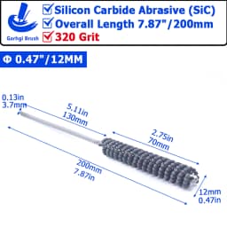 320Grit Cylinder Hone Ball Brush Tool Silicon Carbide Metal Engine Valve Guides Deburring Carbon Removal Crosshatching Polishing