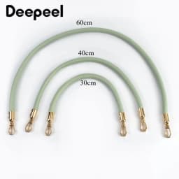 2Pcs Deepeel 30/40/60cm PU Leather Bag Handles with Metal Clasps Handbag Purse Replacement Strap DIY Bags Accessories