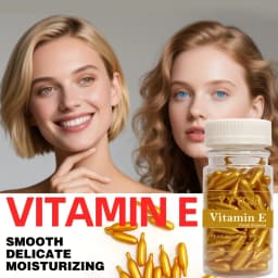 Vitamin E Serum Capsules, Single-Use Essence Capsules, Hydrating and Moisturizing Facial Skin 90 Capsules/Bottle - 1 Bottle