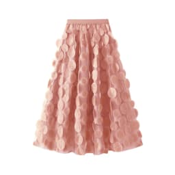 3d Polka Dot Black Mesh Half Skirt 2025 Fashion Women's Dress Mid Length Umbrella Dress Korean A-line Dress Party Dress