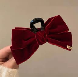 Double-Sided Bow Shark Clips Woman Black Red Velvet Hair Clips Back Head Hairpin Fashion Barrettes Sweet Girls Hair Accessories