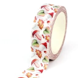2023 NEW 1PC 10M Decorative Autumn Red Mushrooms and Leaves Washi Tape Set for Scrapbooking Planner Masking Tape Cute Stationery