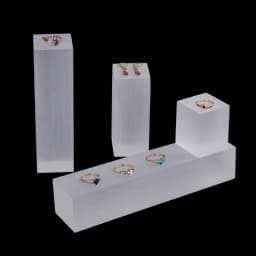 Plexiglass Square Stamping Block Jewelry Display Stand Dolls Gem Rings Necklace Holder Cosmetics Perfume Organizer Drawline Case