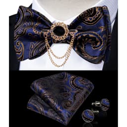 Exqusite Men's Self-tie Bowties Wedding Neck Ties For Man Accessories Cufflinks Hanky Brooch Set Red Black Yellow Blue Bowtie