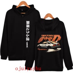 AE86 Zip Up Hoodies Initial D Korean Style Zippper Jackets Sweatshirts Anime Gothic Y2k Pullovers Mange Vintage Streetwear