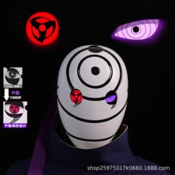 Naruto Anime Helmet mask eyes shining Cosplay Uchiha Obito Shine Mask Akatsuki Sharingan Cartoon Shine Highly Imitative toy Mask