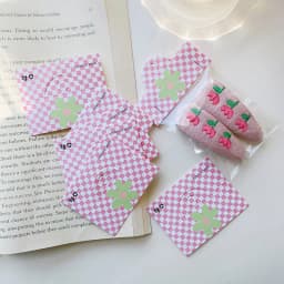 50pcs/lot Foldable Packaging Paper Cards 6.4x4cm Pink Bow Cards for Handmade Jewelry Retail Hang Tag Flowers Display Cardboard