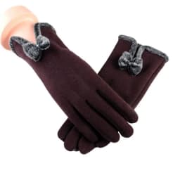 Women Plush Button Double Layer Cotton Touch Screen Driving Gloves Winter Cashmere Thicken Full Finger Cycling Warm Mittens G82