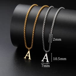 Cazador A-Z Initial Letter Box Chain Necklace for Men Stainless Steel Alphabet Pendant Man Chains Punk Jewelry Gift 2026