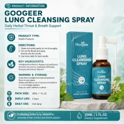 Respiratory Support Spray for Airway Clearance & Breathing Ease Natural Lung Detox Supplement Eucalyptus & Menthol Formula 30ml