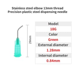 20pcs 13mm Elbow Dispensing Machine Injection Needle 14G-27G Stainless Steel Dispensing Needle Spiral Mouth Nozzle Glue Needle