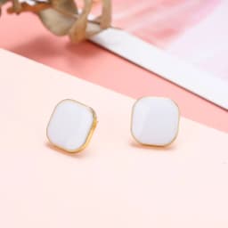 Retro Wine Red Square Stud Earring for Women Korean Simple Geometry Temperament Jewelry Christmas Girlfriend Gift