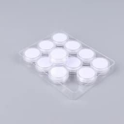 Transparent Round Gemstone Display Collection Storage Box Jewelry Gems Loose Diamond Container Jar Organizer Tray Case with Lid