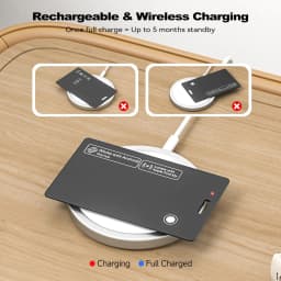 Wireless Charging Tracking Location Wallet Tracker Card Waterproof GPS Locator Work with IOS & Google Find My Bluetooth Tracker