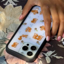 Wildflower Ins Squirrel Friend Floral Phone Case for iPhone 18 17 16 15 14 13 12 Pro Max Plus WF Cartoon Animal Shockproof Cover