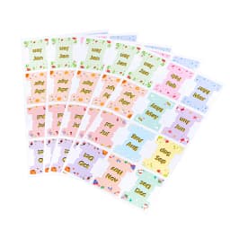 60Pcs/5Sheets Colorful Monthly Tabs Adhesive Planner Index Stickers For Office Planner Organizan Decorative Sticker