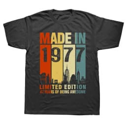 47th Birthday Gift Legends Born In 1977 47 Years Old T Shirts Summer Fathers Day Christmas Streetwear Short Sleeve Men vintage