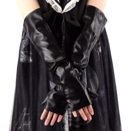 Black PU Leather Long Fingerless Gloves Punk Rock Dance Gloves Women Hip Pop Jazz Disco Mittens Clubwear Cosplay Accessories