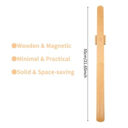 Premium Beech Wood 55cm Long Handle Shoe Horn - Magnetic Base No-Bend Shoe Helper for Elderly, Pregnant Women & Lazy Adults