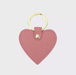 Free custom monogram logo leather keyring saffiano heart shaped kechians for promotion gift keychain ring keychain