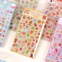6-Style Japanese 3D Cute Stickers - Crystal Embossed Design for Phone Case, Journal, Dairy Photo, DIY & Creative Collag Material
