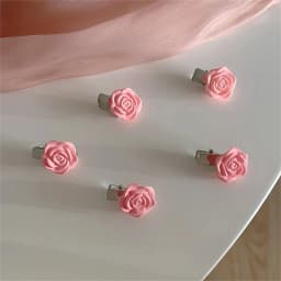 5Pcs New Small Bow Hairpins Cute Peach Rose Headwear Hair Accessories Girl Side Bangs Clip Sweet Hair Clips Headdress Jewelry