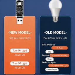 AI Voice-controlled USB Sound-activated LED Night Light/bedside Sleep Light