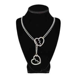 Punk Rock Exaggerate Personality Heart O-Ring Slip Chain For Women Girls Simple Versatile Long Necklace Jewelry Accessories Gift