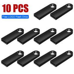 10/50/100 Pcs Free Custom Logo Metal USB Flash Drive 64GB 32GB 8GB 4GB Memory Flash USB Stick Pen Drive 128MB 512MB PenDrive 2.0