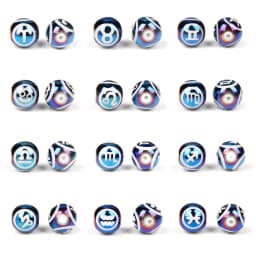 12 Zodiac Beads Charms Matte Black Onyx Constellation Beads Cylinder Pendant For DIY Making Jewelry Findings Bracelets Neckalces