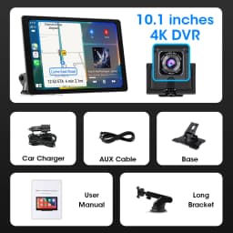 Jansite 10.1'' 4K Dashcam 4:3 Large Screen Carplay Android Auto DVR Car Intelligent Systems Multimedia Video Player Stereo Radio