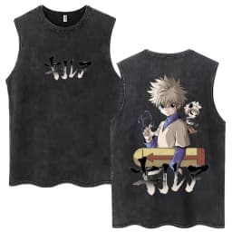Washed Anime Hunter X Hunter GON·FREECSS Tank Tops Men Women Fashion Vintage Sleeveless T Shirt Cotton Casual Oversized Vests