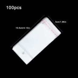 100pcs Transparent Self Adhesive Bag Plastic Hanging Opp Pouches Seal Gift Bag for Handmade Jewelry Display Retail Packing Bags