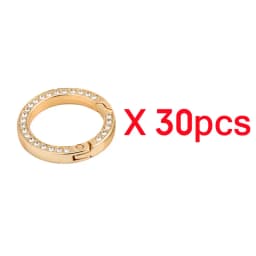 5-30pcs Bling Rhinestone Spring O-Rings round Hooks Clip Carabiner Buckle for DIY Keyrings Handbag Purse Car Keychain Accessory