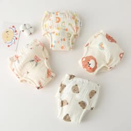 Washable Baby Training Pants Cotton Diapers Bubble Gauze Nappy Breathable Reusable Children's Underwear Toddler Cloth Diapers