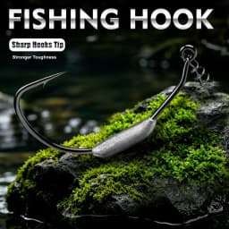 PROBEROS 3/5PCS Weighted Swimbait Hooks with Spring Lock High Carbon Steel Wide Gap Jig Hooks Pike Bass Texas Rig Fishing Tackle